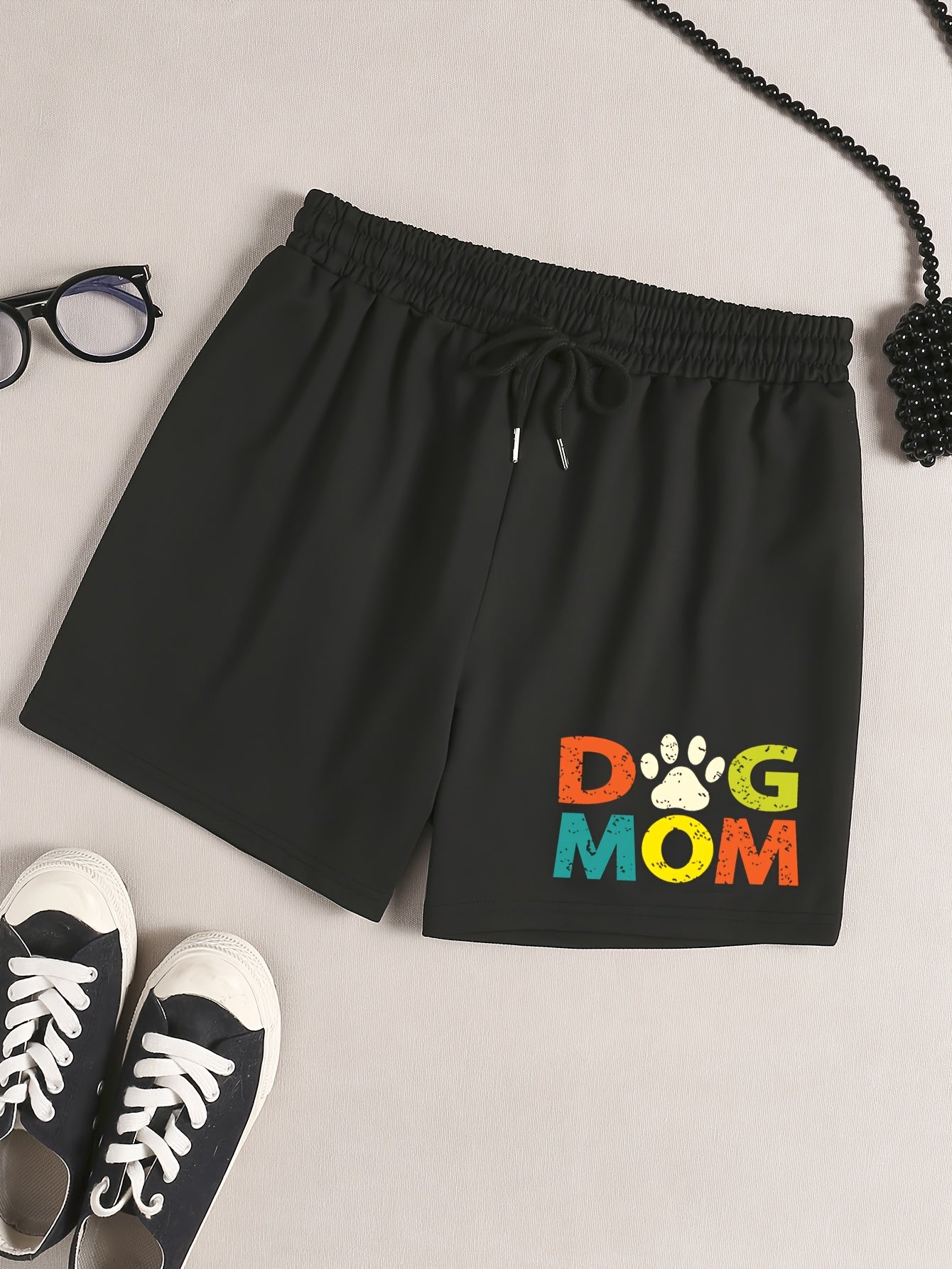 Cute Drawstring Elastic Waist Home Wear Shorts
