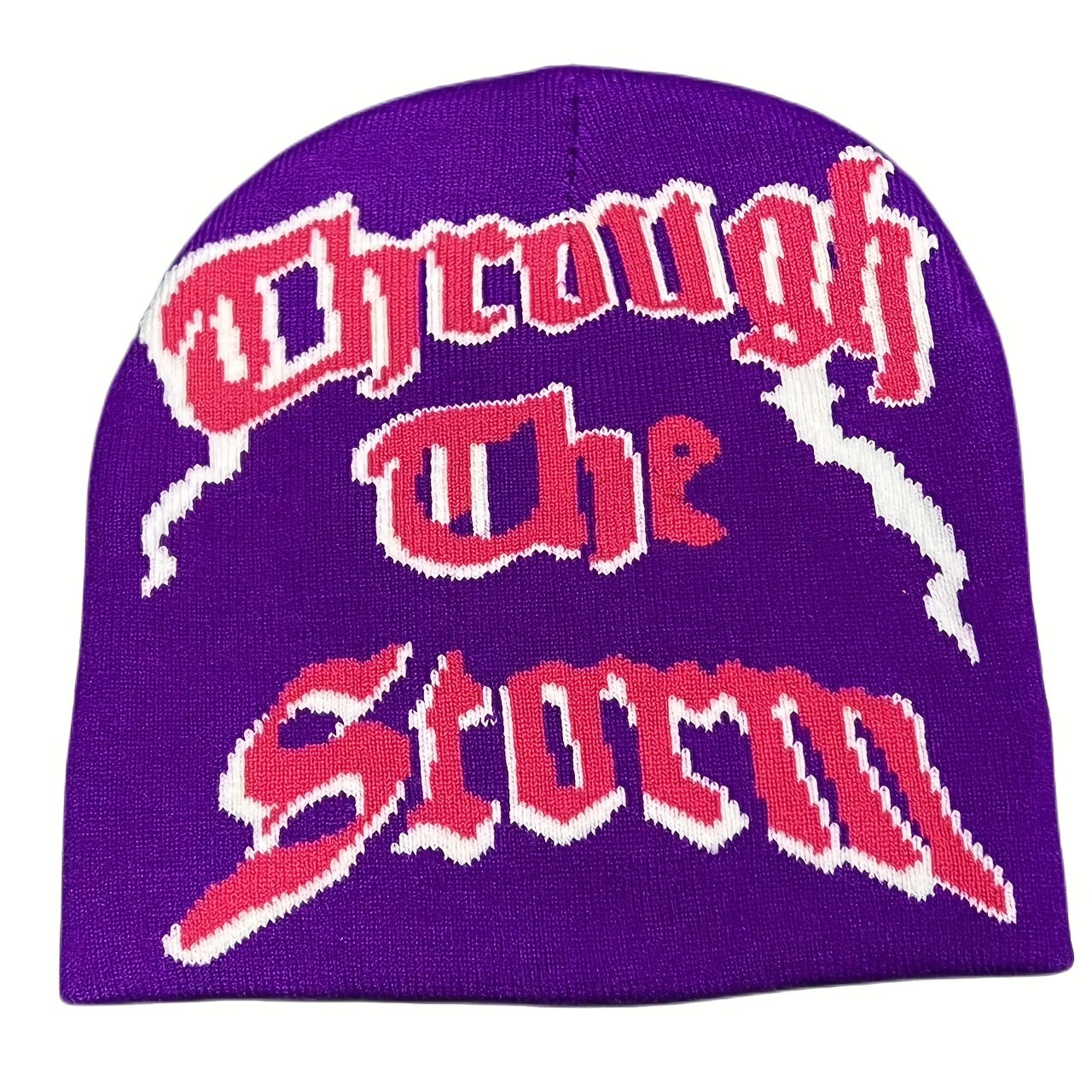 Colorful Gothic Lightning Bonnet Hat Knitted Skull Cap