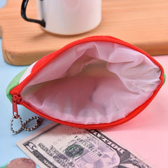 Plush Fruit Coin Purse Zipper Wallet Storage Bag Boys Girls Accessories