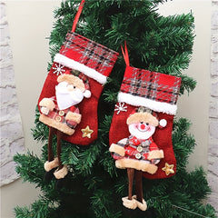 Festive Christmas Stocking Gift Bag for Home Decor