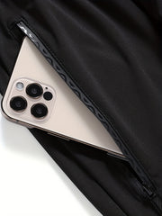 Quick Dry Zipper Pockets Joggers Men's Casual Stretch Nylon Pants Gym Workout