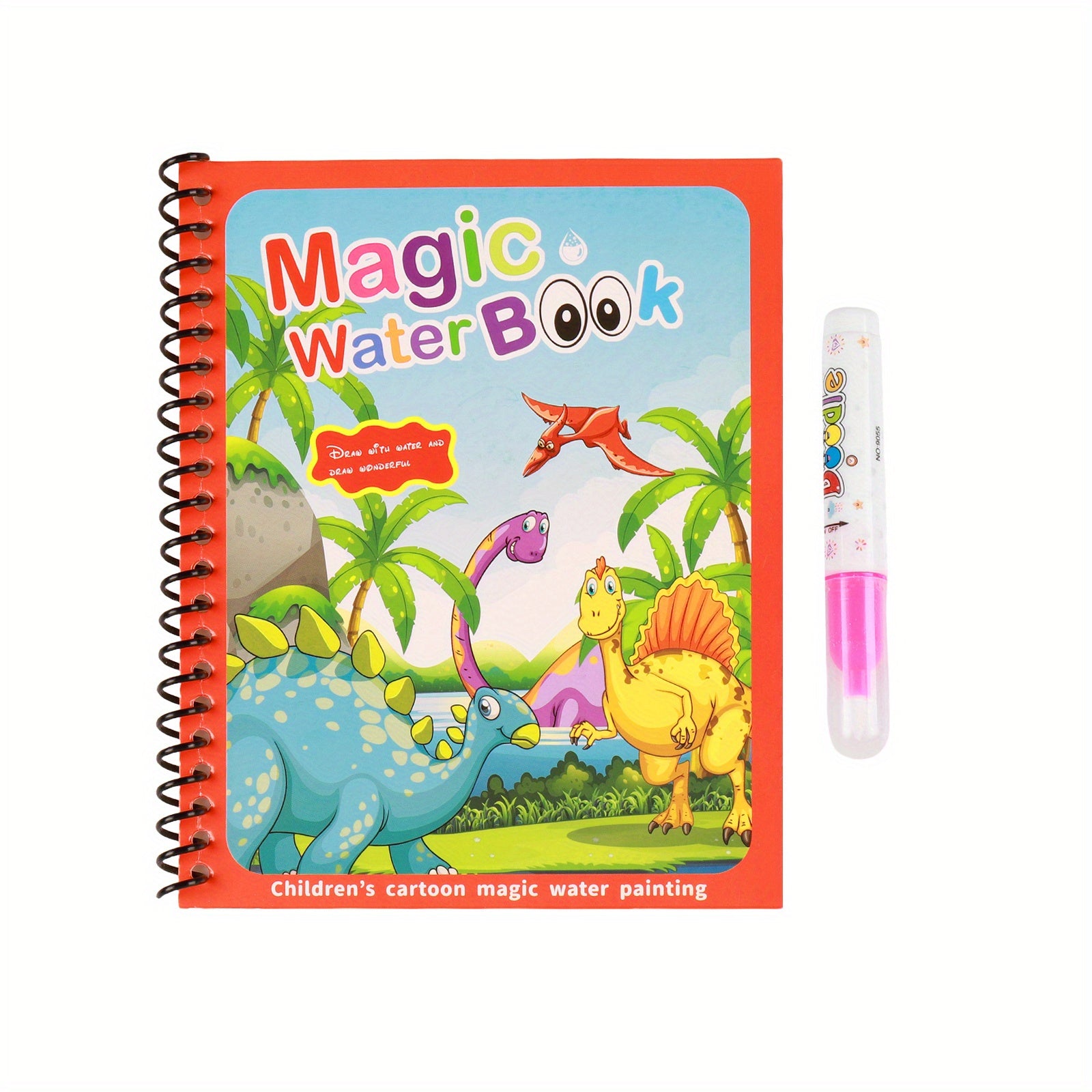 4pcs Reusable Watercolor Book Set with Pens Animal and Marine Life Themes