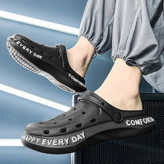 Men's Letter Print Quick Drying Anti-Skid Clogs Slippers