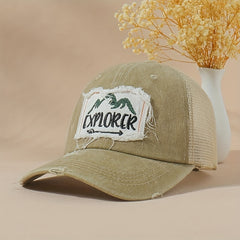 Explorer Embroidery Patch Baseball Cap Washed Distressed Sun Hat