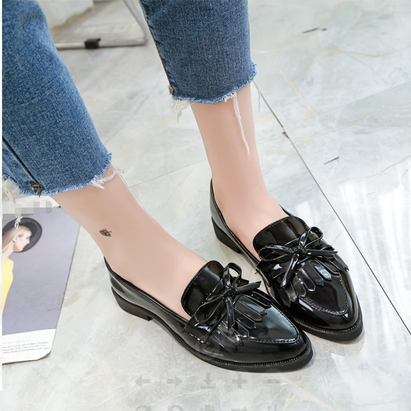 Pointed Toe Slip on Loafers Low Heel Shoes For Women