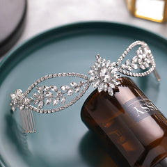 Golden Rhinestone Wedding Tiara Royal Bridal Crown Crystal Princess Crown