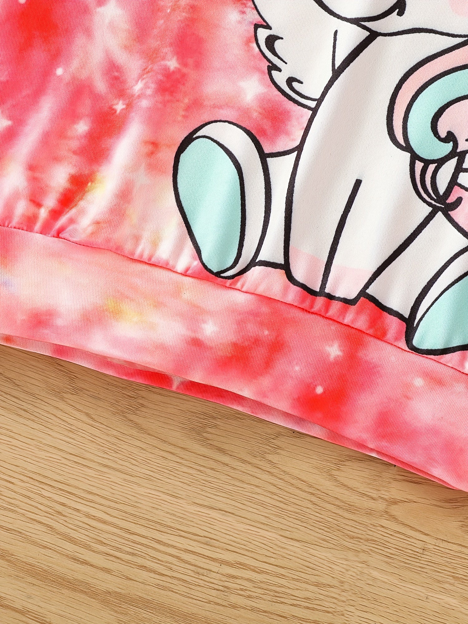 Tie Dye Unicorn Sweatshirt Crew Neck Top for Girls