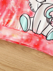 Tie Dye Unicorn Sweatshirt Crew Neck Top for Girls