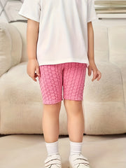 Girls' Jacquard Knit Stretch Shorts for Street Outfit