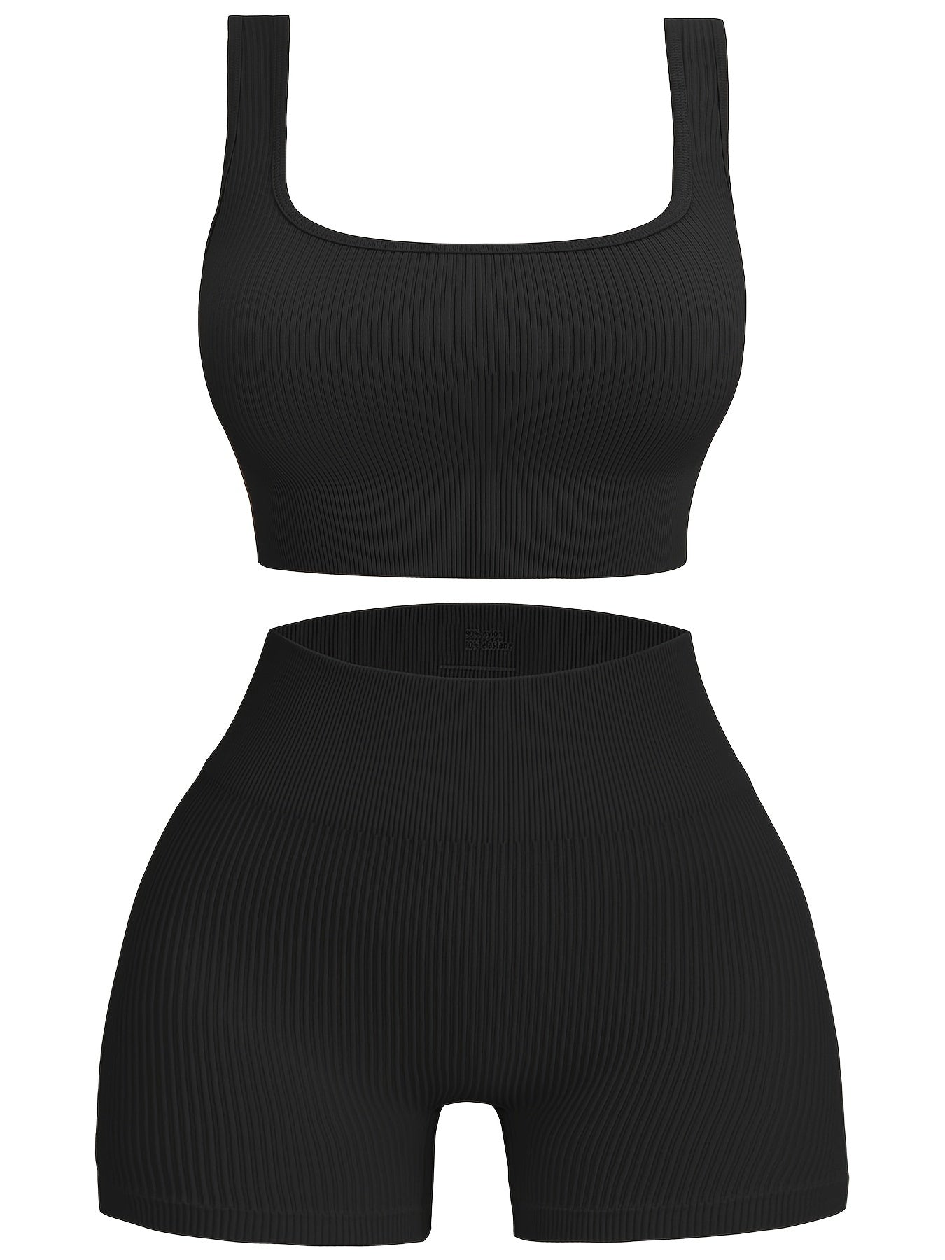 Threaded Yoga Set High Impact Sports Bra and Shorts