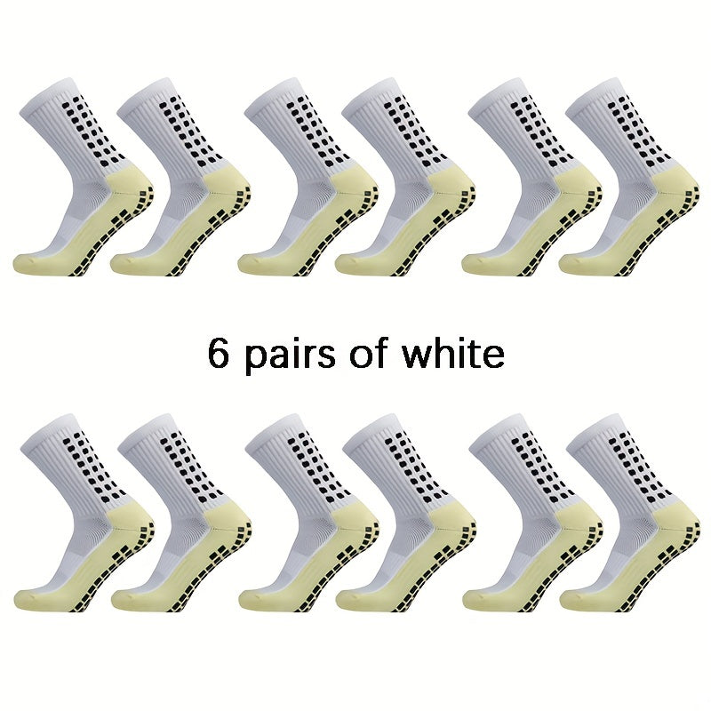 6 Pairs Dispensing Non slip Football Socks Breathable Mid tube Socks