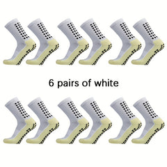 6 Pairs Dispensing Non slip Football Socks Breathable Mid tube Socks