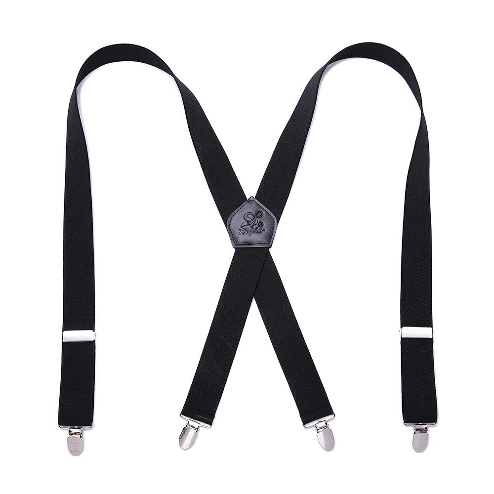 Men's X Back Adjustable 4 Metal Clips Suspenders for Party