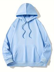 Men's Solid Hoodie Pullover Sweatshirt with Pocket