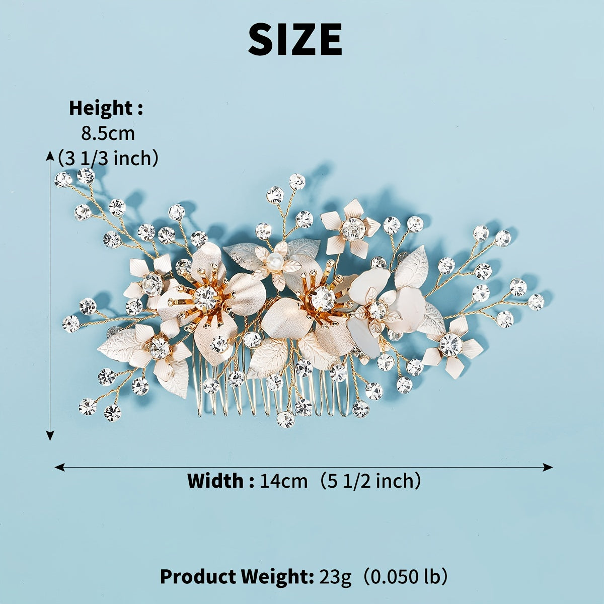 Rose Flower Bride Wedding Hair Comb Faux Pearl Bridal Hair Clip