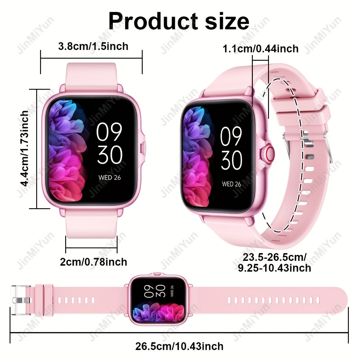 JinMiYun Full Touch Smartwatch, Wireless Calling, Sports Modes