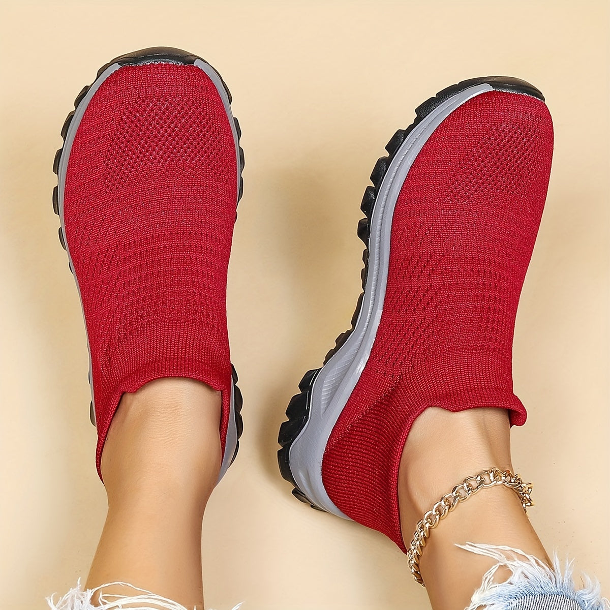 Women's Woven Walking Shoes Slip On Casual Sneakers