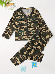 Kids Camouflage Army Uniform Costume Boy's Camo Tactical Suit