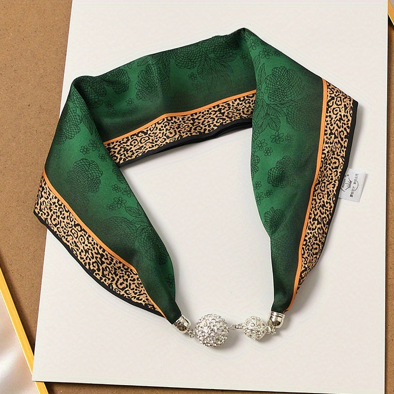 Geometric Neckerchief Scarf with Magnet Buckle