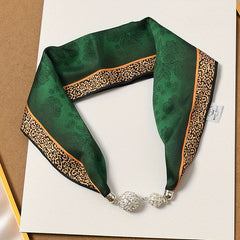 Geometric Neckerchief Scarf with Magnet Buckle