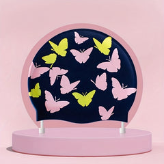 Women's Silicone Swimming Cap Double sided Print Ear Protection