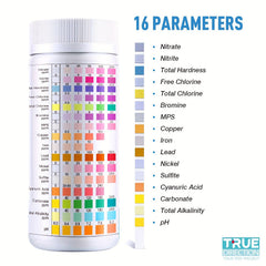 100pcs 16 Way Pool Test Strips Water Chemical Testing For Hot Tub