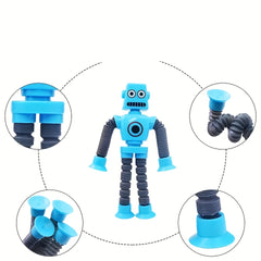 Suction Cup Robot w/ Retractable Tubes Fidget Toy