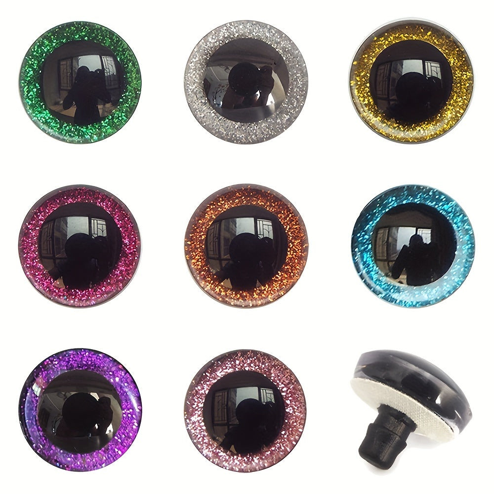 20pcs Glitter Safety Eyes for DIY Craft Teddy Bear Toy