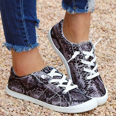 Women's Snake Pattern Flat Shoes Lightweight and Comfortable