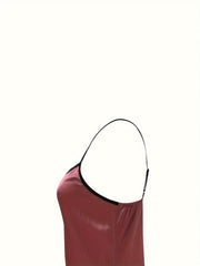 V Neck Satin Nightdress Spaghetti Strap Sleep Dress Women's Sleepwear