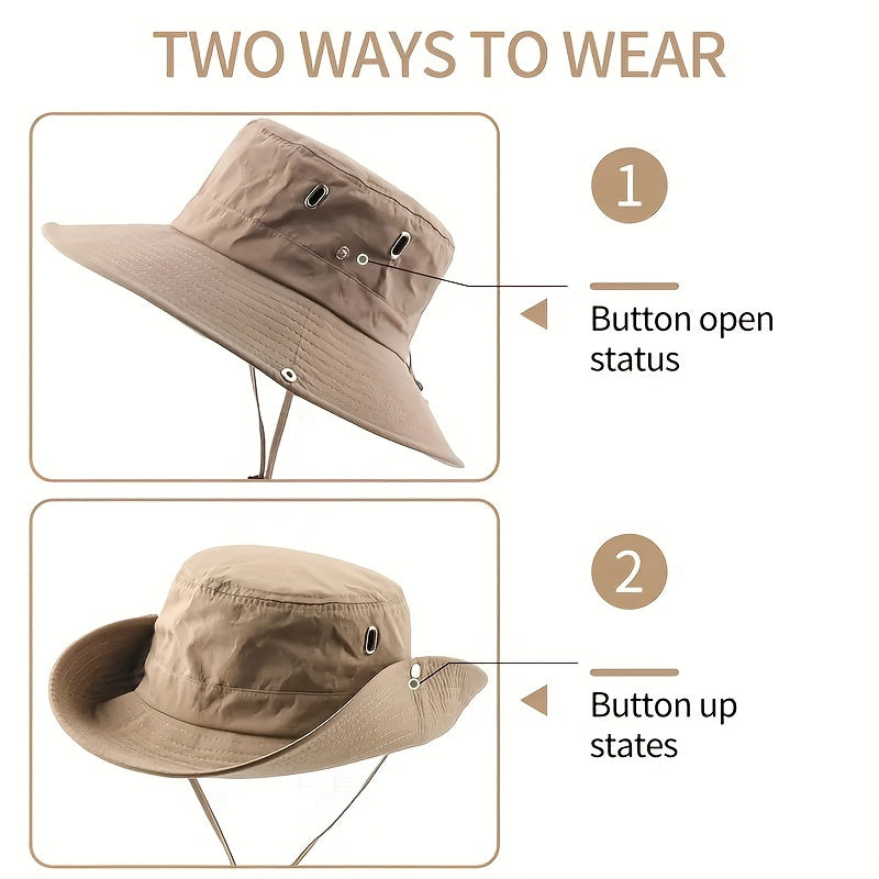 Wide Brim Sunshade Bucket Hat for UV Protection