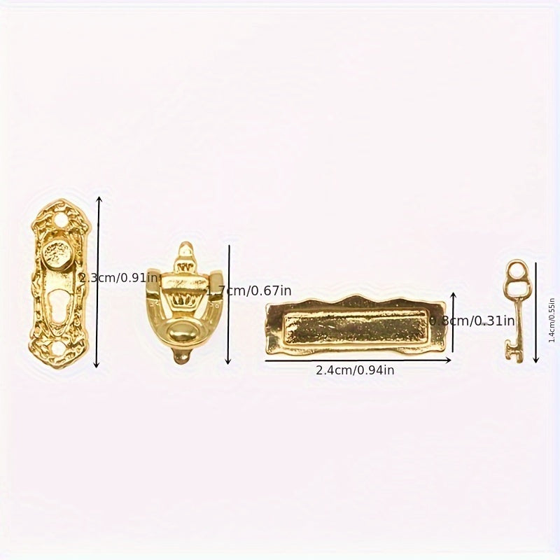 Vintage Golden Door with Red Paint Frame Dollhouse Accessory