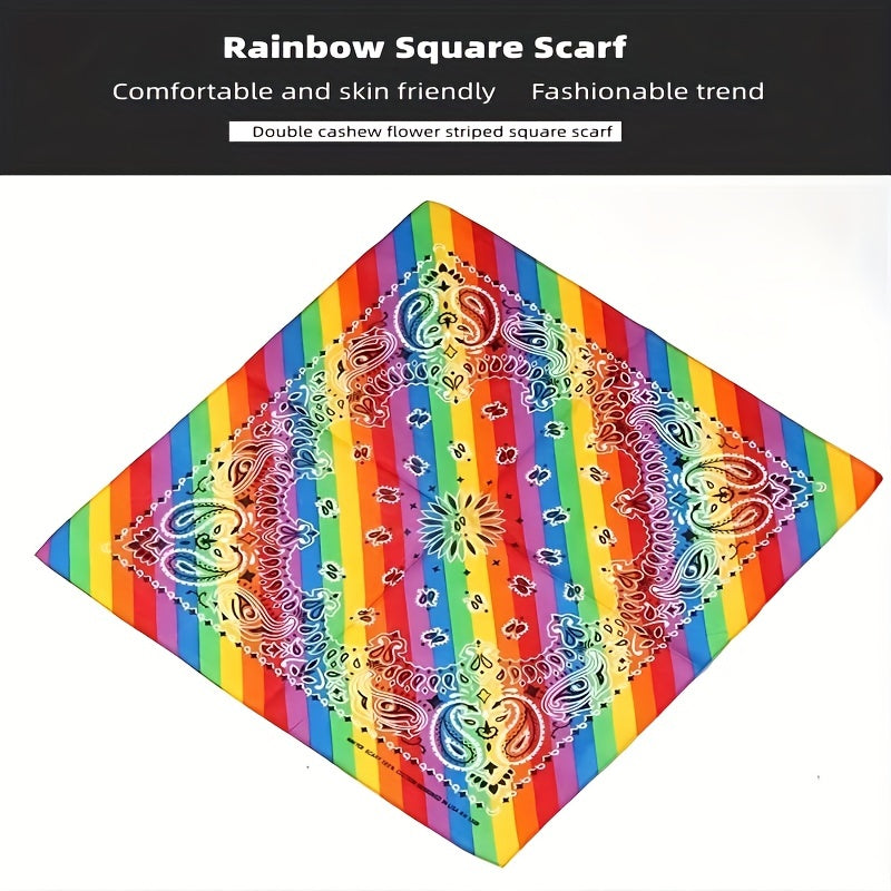 Rainbow Cashew Flower Bandana Triangle Scarf