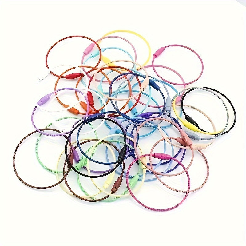Stainless Steel Key Ring Loop Wire Keychain Rotating Screw Key Ring