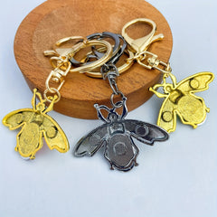 Vintage Metal Insect Pendant Keychain Bee Keychain for Backpacks