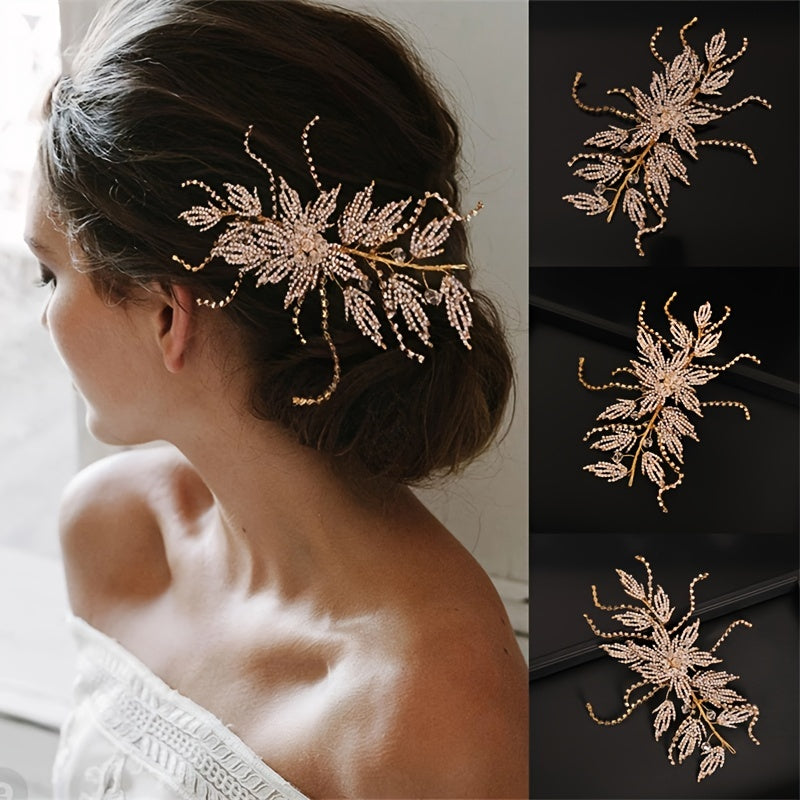 Bridal Rhinestone Headband with Pearls