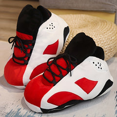 Women's Plush Sneakers Slippers Lace Up Keep Warm Slip On Shoes