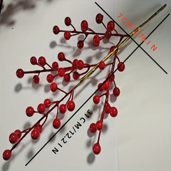 Artificial Red Berry Stems for Living Room Decor - Christmas Tree Picks