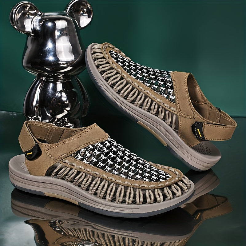 Men's Hollow Out Slip On Lightweight Sandals Hook And Loop Fastener