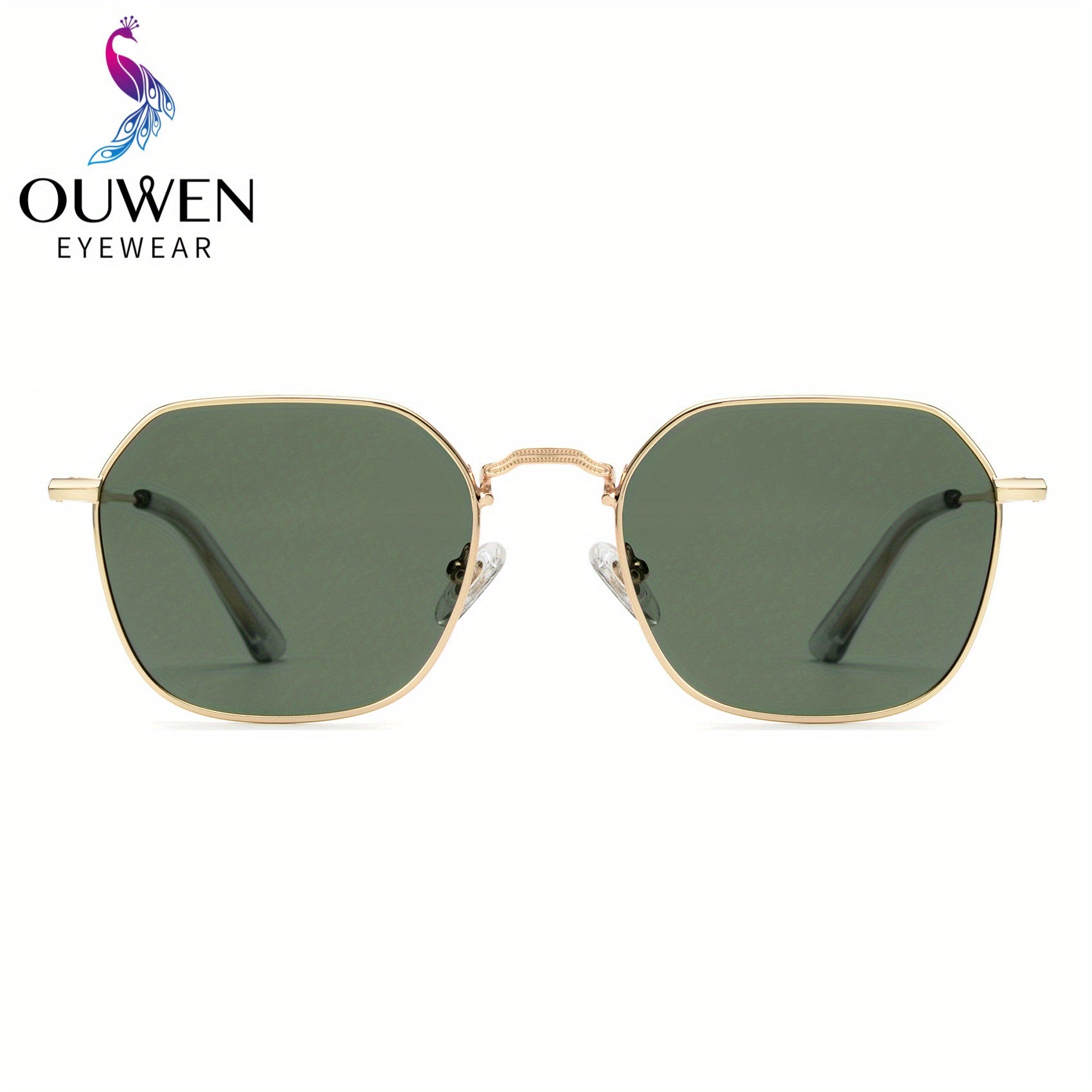 OUWEN Polarized Polygon Sunshade Unisex Small Square Aviator Glasses