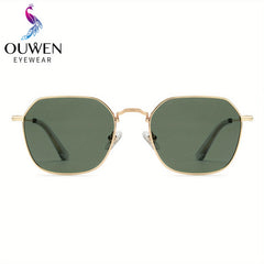 OUWEN Polarized Polygon Sunshade Unisex Small Square Aviator Glasses