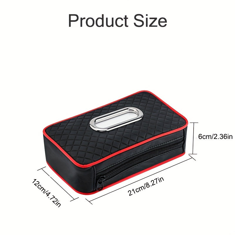 Leather Car Visor Tissue Holder Auto Napkin Case with Strap