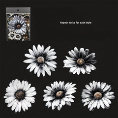 10pcs Ink Dyed Flower Series Vintage Floral Stickers Pack