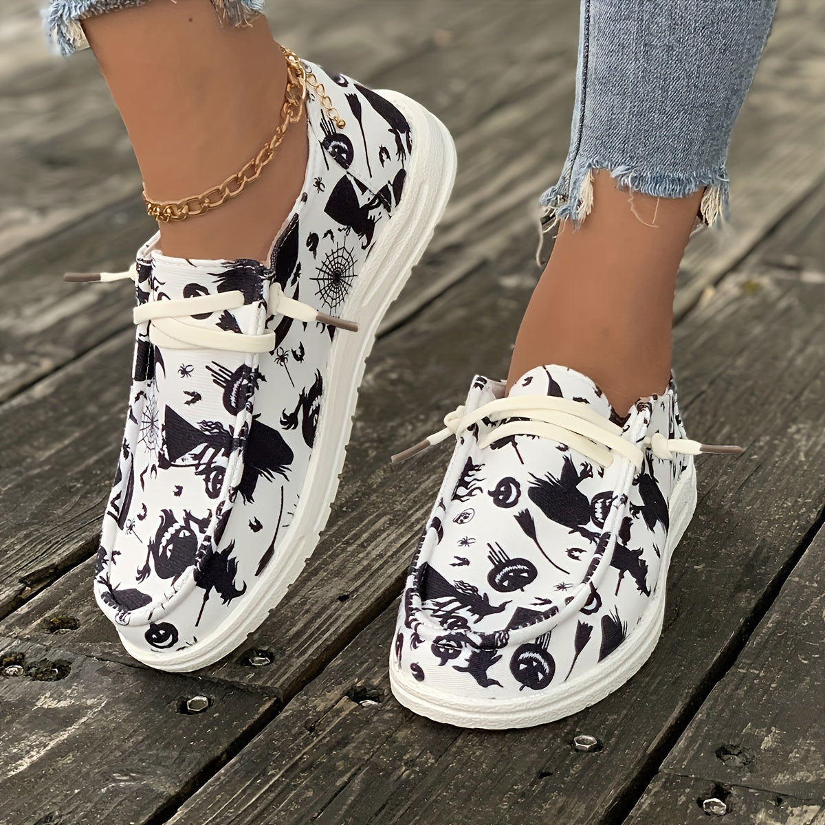 Halloween Scary Print Lightweight Skate Shoes