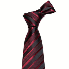 Barry Wang Men's Striped Silk Necktie Set