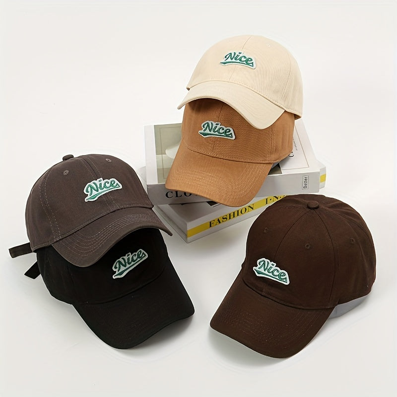 Retro Alphabet Embroidery Baseball Cap Spring Autumn Curved Eave Cap Sun Hat