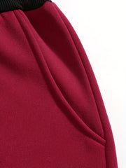 Contrast Colors Drawstring Sweatpants Loose Fit Pants Men's Casual Joggers