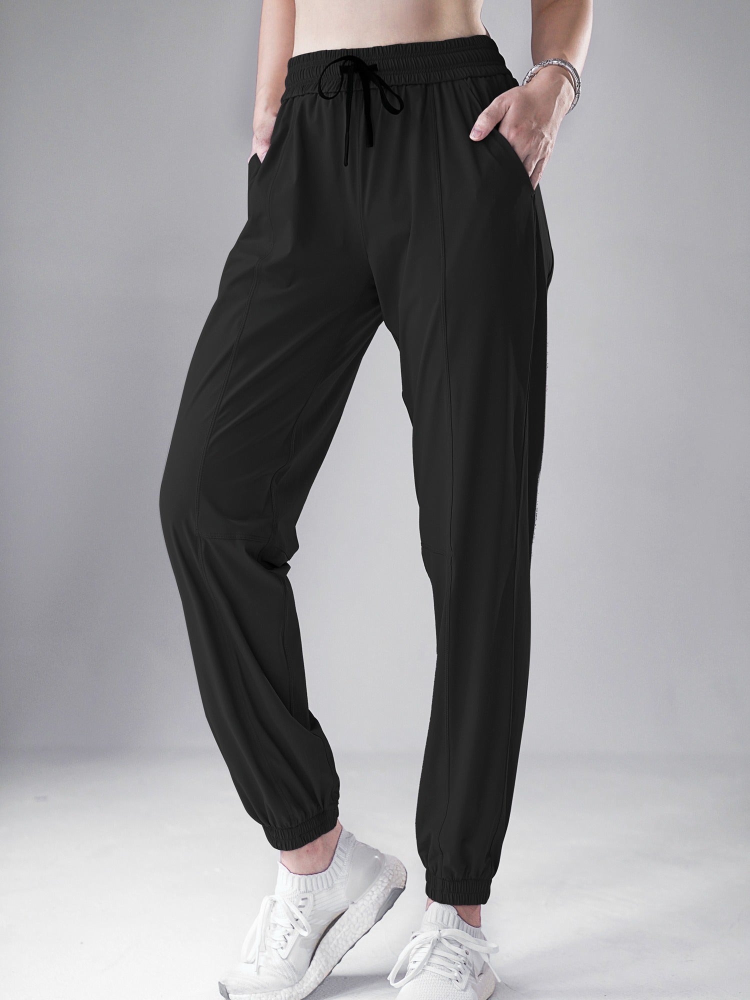 Women's High Waisted Sweat Pants Solid Jogger Yoga Pants