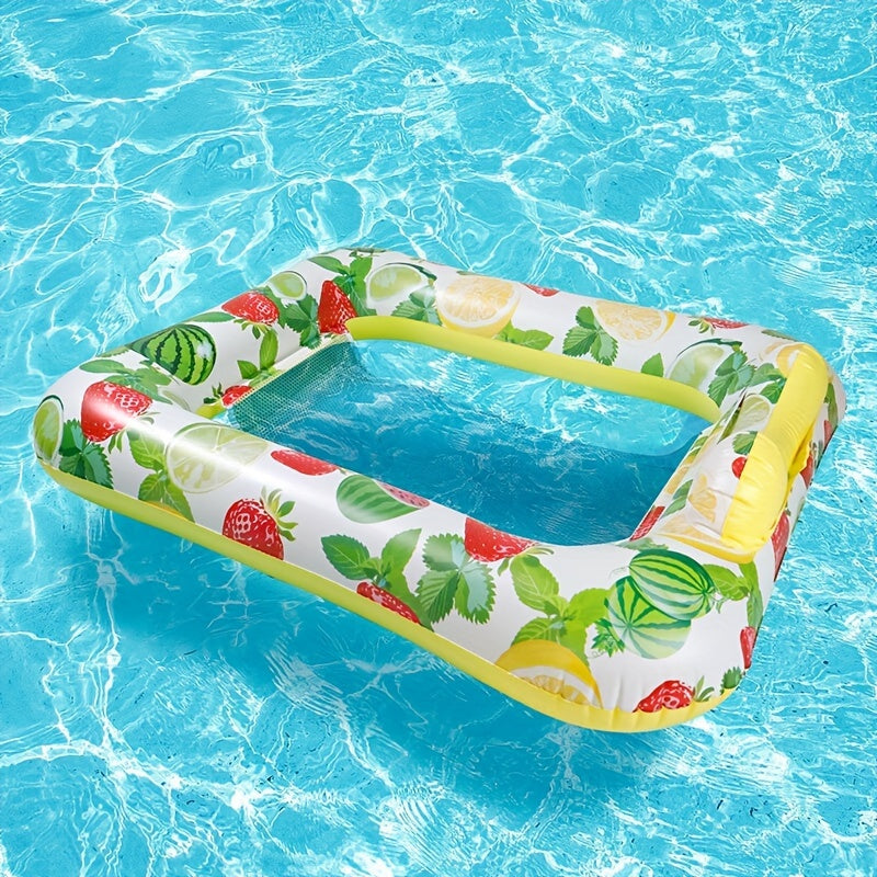 Square Pool Float with Headrest - Thickened PVC Inflatable Lounger