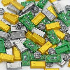 City Building Blocks Toy Treasure Gem Printed Block Golden Silver Diamond